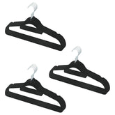 Kuber IndustriesVelvet Cloth Hanger Set of 15 with Chromed Plated Steel Hook (Black)
